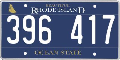 RI license plate 396417