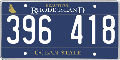RI license plate 396418