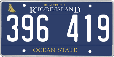 RI license plate 396419