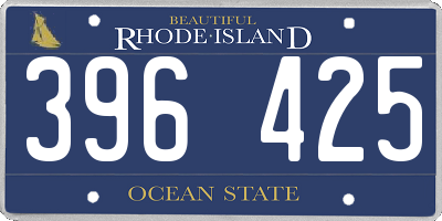 RI license plate 396425