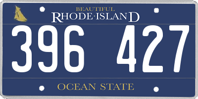 RI license plate 396427