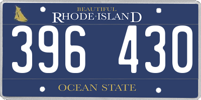 RI license plate 396430