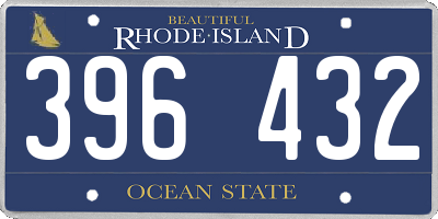RI license plate 396432