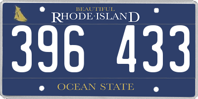 RI license plate 396433