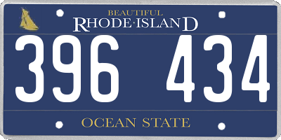 RI license plate 396434