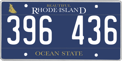 RI license plate 396436