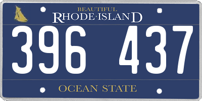 RI license plate 396437