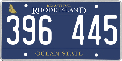 RI license plate 396445