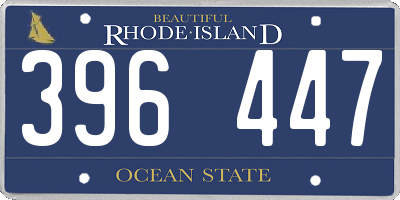 RI license plate 396447
