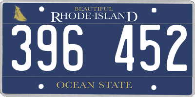 RI license plate 396452