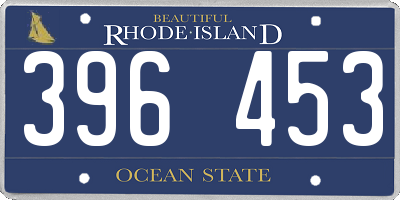 RI license plate 396453
