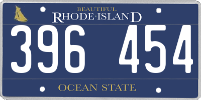 RI license plate 396454