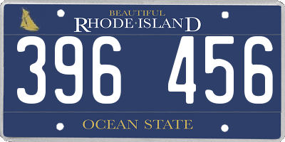 RI license plate 396456