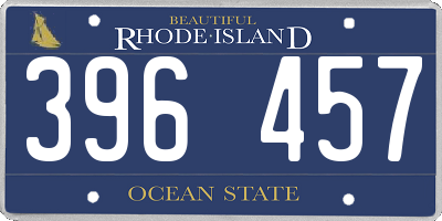 RI license plate 396457