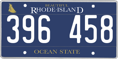 RI license plate 396458