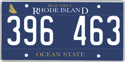RI license plate 396463