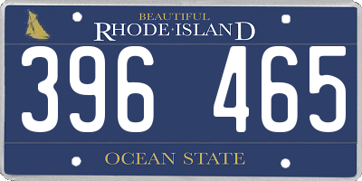 RI license plate 396465