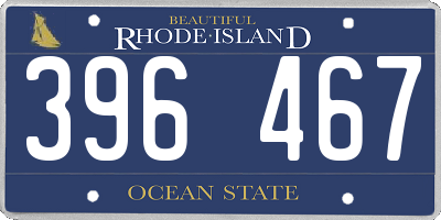 RI license plate 396467