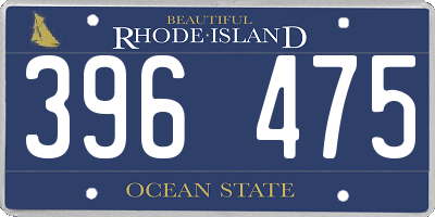 RI license plate 396475