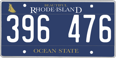 RI license plate 396476