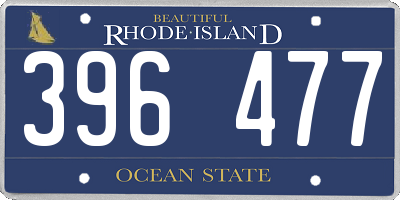 RI license plate 396477