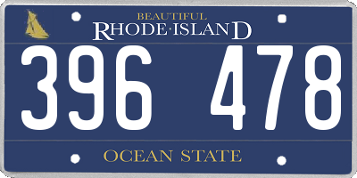 RI license plate 396478