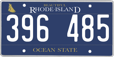 RI license plate 396485