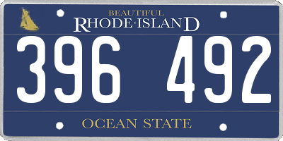 RI license plate 396492