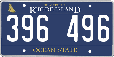 RI license plate 396496
