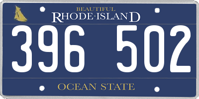 RI license plate 396502