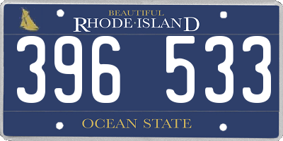 RI license plate 396533