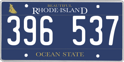 RI license plate 396537