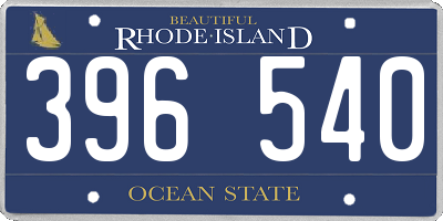 RI license plate 396540