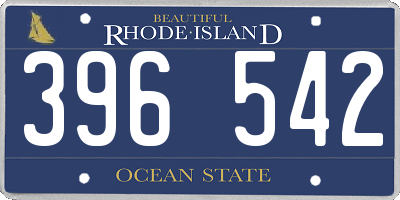 RI license plate 396542