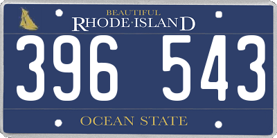 RI license plate 396543