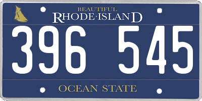 RI license plate 396545