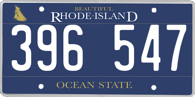RI license plate 396547