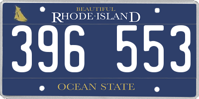 RI license plate 396553