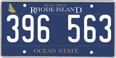 RI license plate 396563