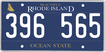 RI license plate 396565