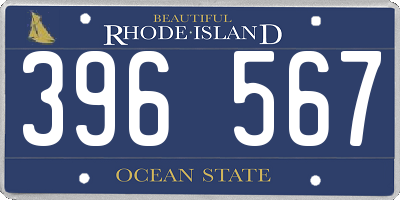 RI license plate 396567