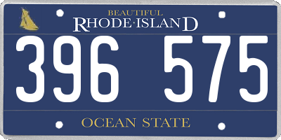 RI license plate 396575