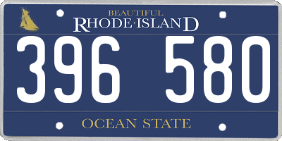 RI license plate 396580