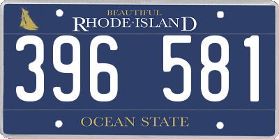 RI license plate 396581