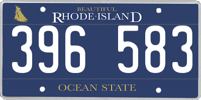 RI license plate 396583