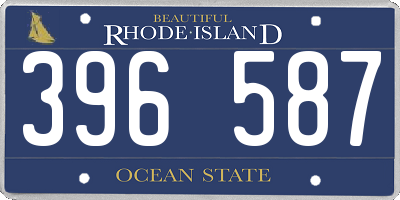 RI license plate 396587