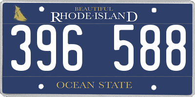 RI license plate 396588
