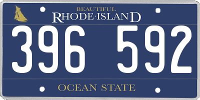 RI license plate 396592
