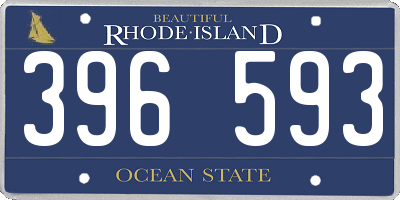 RI license plate 396593