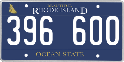 RI license plate 396600